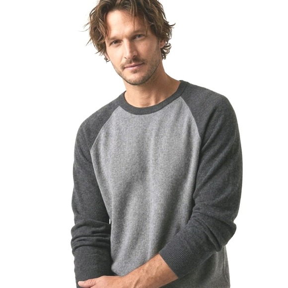 James Perse Other - James Perse Men's Sweater Color block Crewneck Raglan Pullover Cotton Cashmere